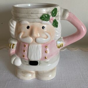 Festive Santa Claus Mug - Pink and Cream